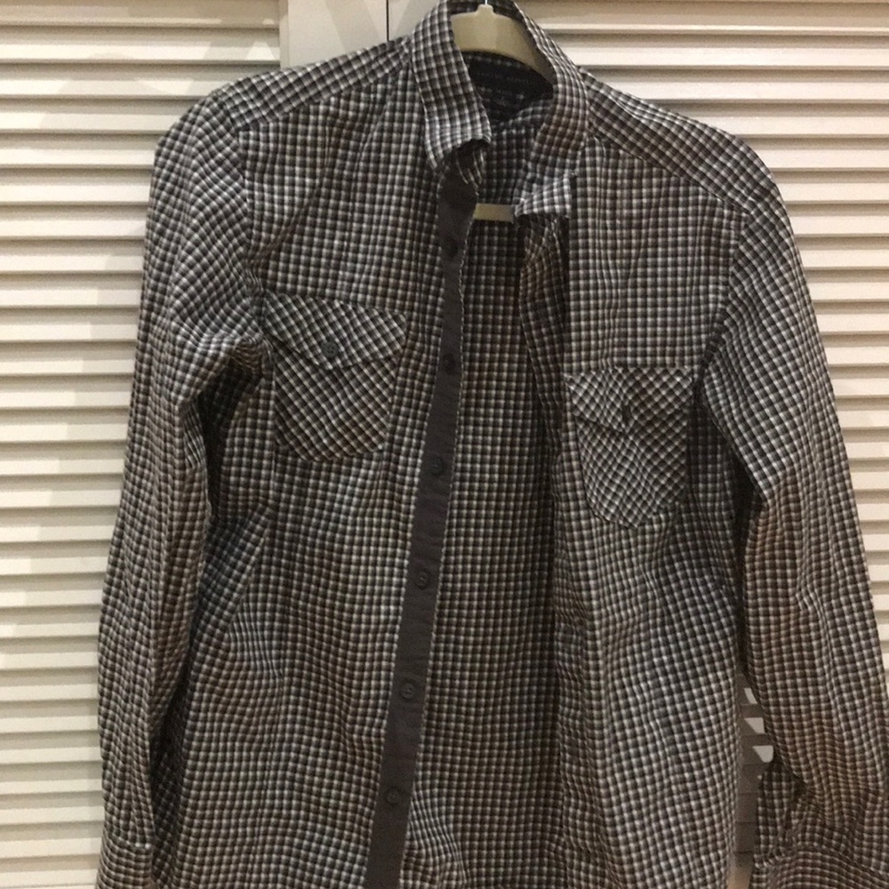 Banana republic checkered button down